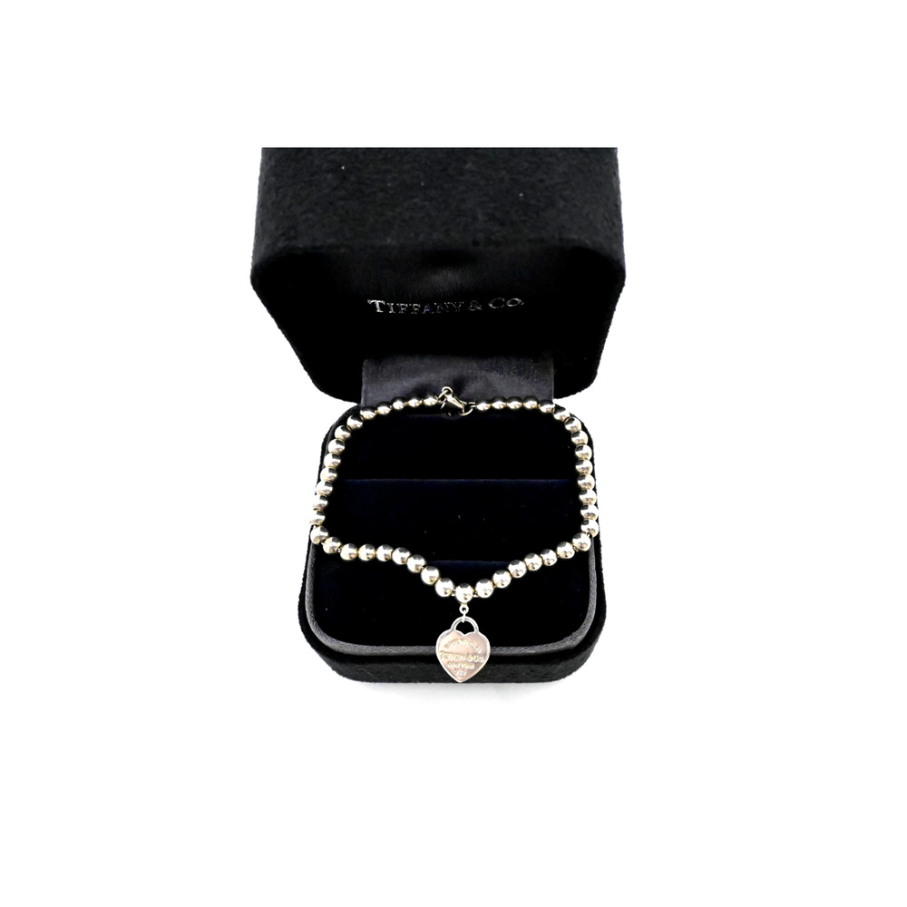 Tiffany & Co. Sterling Silver Return to Tiffany Heart Bracelet Dust Bag & Box